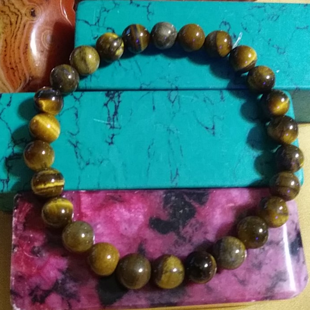 TIGER'S EYE- (8MMM) STRETCH BRACELET ADJUSTABLE. B-04/18